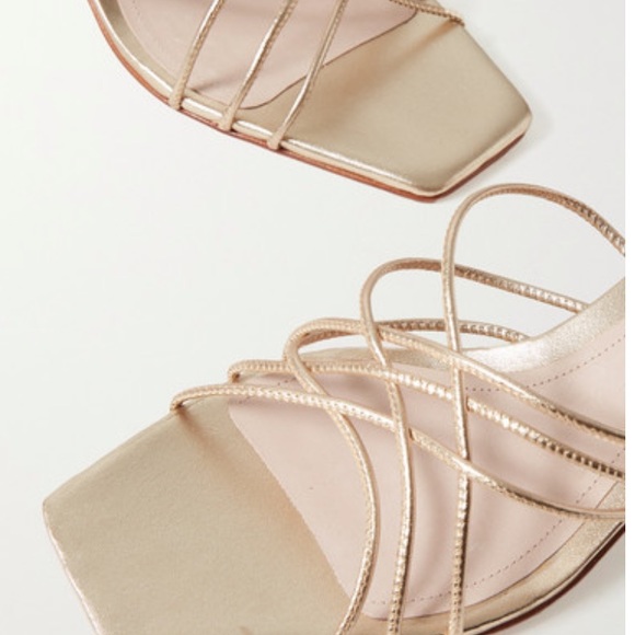 Porte & Paire Gold Strap Leather Sandals - Picture 4 of 10
